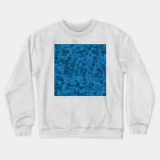 Grid Square Mosaic Pattern (Blue) Crewneck Sweatshirt